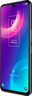 TCL 30 plus zwart voorkant rechterzijkant