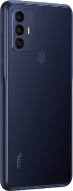 TCL 30E blauw achterkant rechterzijkant