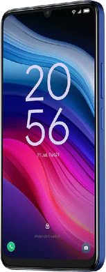 TCL 505 blau Vorderseite rechte Seite