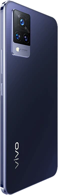 Vivo V21 5G blauw achterkant rechterzijkant