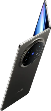 Vivo X Fold5 grijs achterkant bovenkant geopend schuin