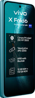Vivo X Fold6 blue front left side closed