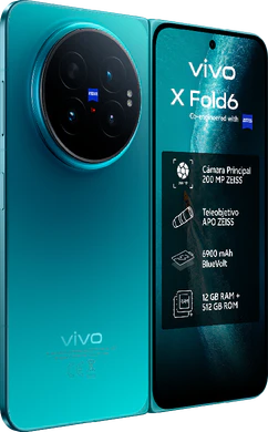 Vivo X Fold6 blue front left side opened