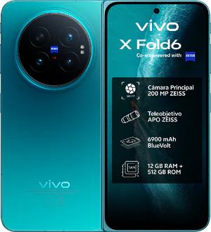 Vivo X Fold6 blue back opened