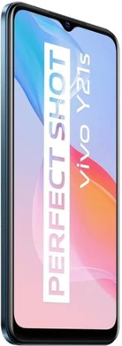 Vivo Y21s blu copertina frontale lato sinistro