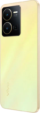 Vivo Y35 goud achterkant linkerzijkant