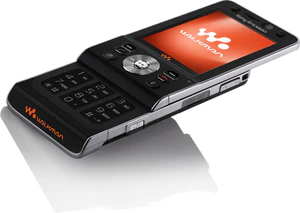 W910i voorkant geopend schuin Noble zwart