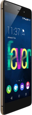 Wiko Fever 4G gold linke Seite schräg