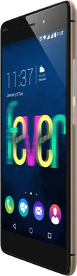 Wiko Fever 4G gold rechte Seite schräg