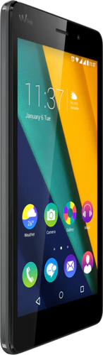 Wiko Pulp Fab 4G zwart voorkant linkerzijkant