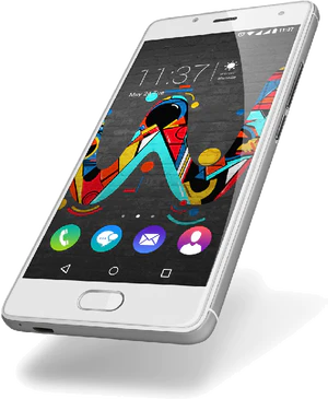 Wiko u feel weiß Vorderseite schräg