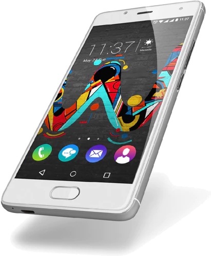 Wiko u feel wit voorkant schuin