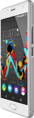 Wiko u feel weiß Vorderseite rechte Seite