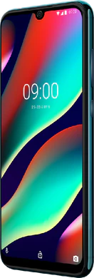 Wiko view 3 pro grøn front højre side