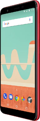 Wiko View Go rood voorkant rechterzijkant