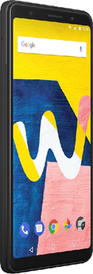 Wiko View Lite zwart voorkant linkerzijkant