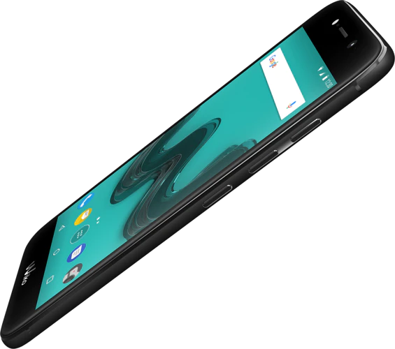 Wiko WIM Lite zwart rechterzijkant schuin Wiko WIM Lite zwart rechterzijkant schuin