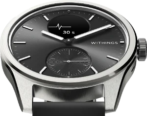 Withings ScanWatch 2 42mm zwart voorkant onderkant schuin