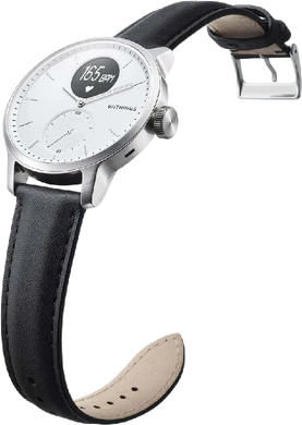 Withings Scanwatch 42mm wit voorkant rechterzijkant schuin geopend