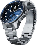 Withings ScanWatch Nova blauw voorkant rechterzijkant onderkant