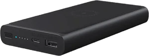Xiaomi 10W Wireless Powerbank 10000 svart topp front vänster sida snett