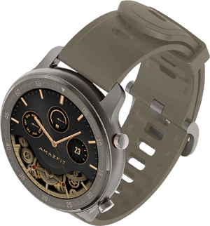 xiaomi Amazfit GTR 42mm couverture brun à droite top aslant