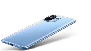 Xiao Mi Mi 11 blu indietro aslant
