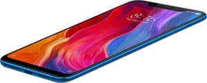 Xiao Mi Mi 8 blu copertina frontale lato destro bototm aslant