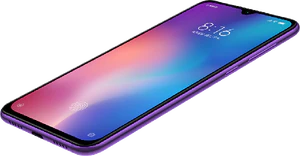 Xiao Mi Mi 9 SE paars voorkant rechterzijkant onderkant schuin