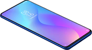 Xiao Mi Mi 9T blauw voorkant linkerzijkant onderkant