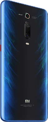 Xiao Mi Mi 9T blauw achterkant rechterzijkant