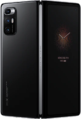 Xiao Mi Mi Mi x fold zwart buitenkant schuin geopend