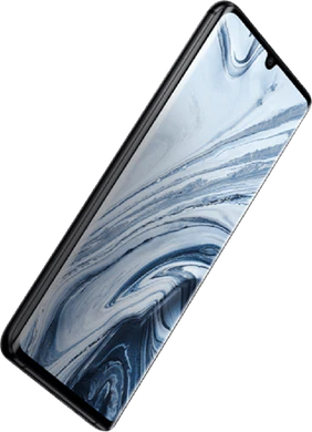 Xiao Mi Mi Note 10 schwarz Vorderseite linke Seite schräg