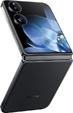 Xiaomi Mix Flip sort bagside højre side half Åbnet