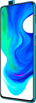 xiaomi POCO F2 Pro blauw voorkant rechterzijkant geopend