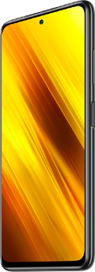 xiaomi POCO X3 nfc grijs voorkant rechterzijkant