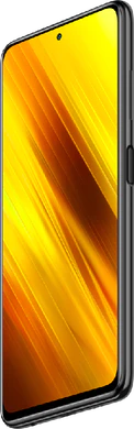 xiaomi POCO X3 nfc grijs voorkant rechterzijkant onderkant