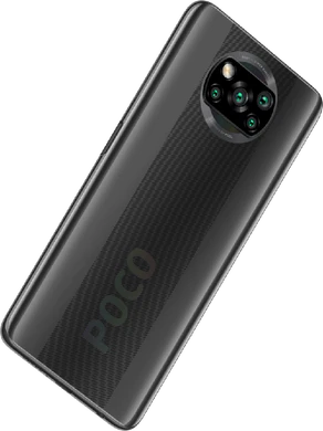 xiaomi POCO X3 nfc grijs achterkant schuin