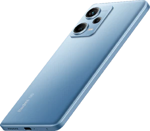 Xiaomi redemi note 12 pro plus 5g blauw achterkant linkerzijkant onderkant