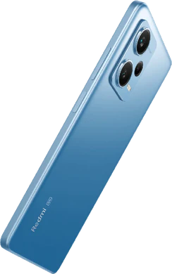 Xiaomi redemi note 12 pro plus 5g blauw achterkant rechterzijkant schuin