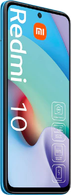 Xiaomi Redmi 10 blau Vorderseite linke Seite