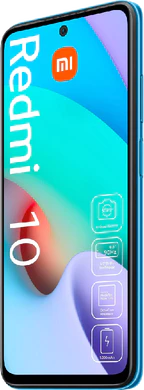 Xiaomi Redmi 10 blau Vorderseite rechte Seite