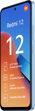 Xiaomi Redmi 12 blue front right side