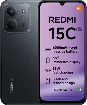 Xiaomi Redmi 15C 5G zwart overzicht