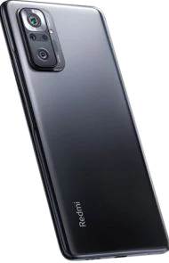 Xiaomi Redmi Note 10 Pro grijs achterkant rechterzijkant schuin