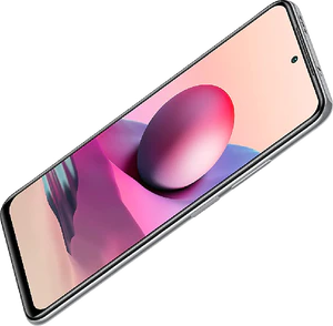 Xiaomi Redmi Note 10S blanc couverture top à droite aslant