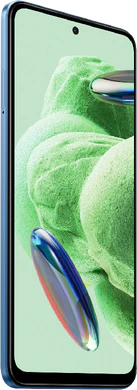 Xiaomi Redmi Note 12 5G blauw voorkant linkerzijkant