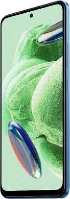 Xiaomi Redmi Note 12 5G blauw voorkant rechterzijkant