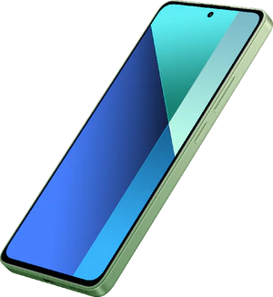 Xiaomi Redmi note 13 vihreä etupuolella oikea puoli pohja