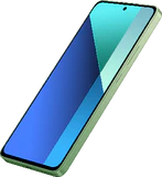 Xiaomi Redmi note 13 vihreä etupuolella oikea puoli pohja